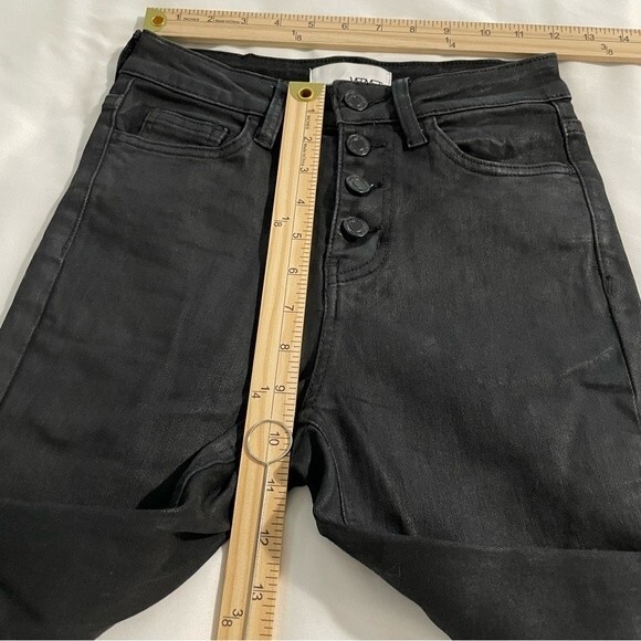 Vervet Haylie High Rise Skinny Black Jeans Size 24 Button Fly - Picture 4 of 7
